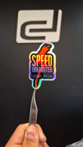 Logo Speed Unlimited - sticker tornasolado DR3 Calcos