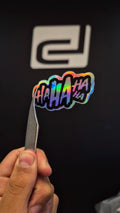 HAHAHA HA - sticker tornasolado DR3 Calcos