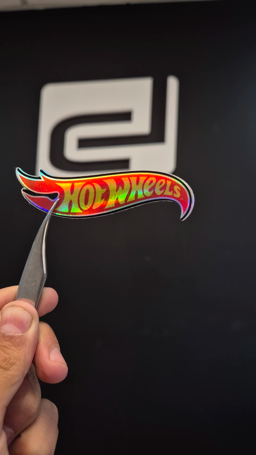 Logo Hotwheels - sticker tornasolado DR3 Calcos