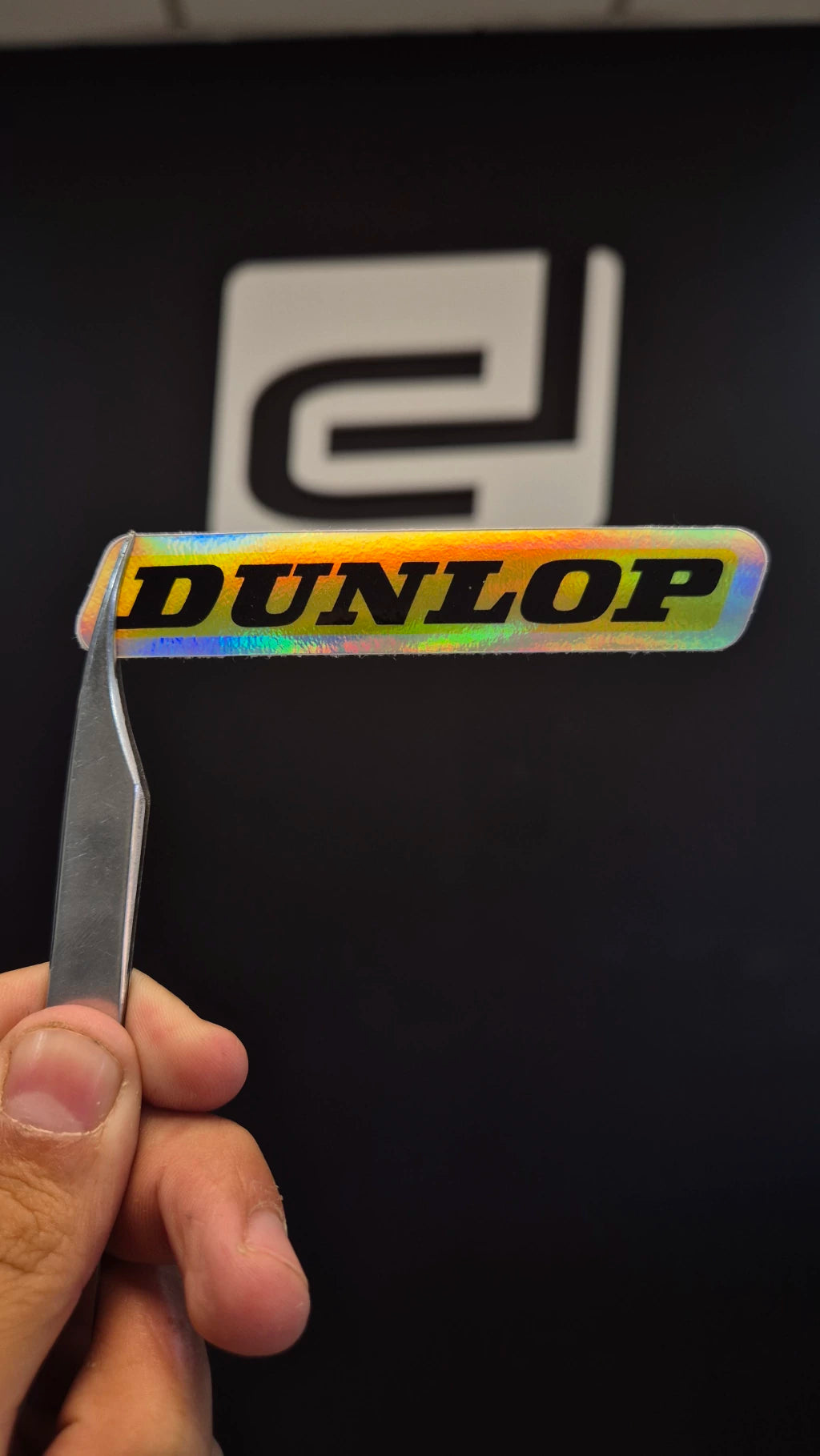 Logo Dunlop - sticker tornasolado DR3 Calcos