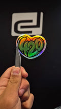 Corazón 420 - sticker tornasolado DR3 Calcos