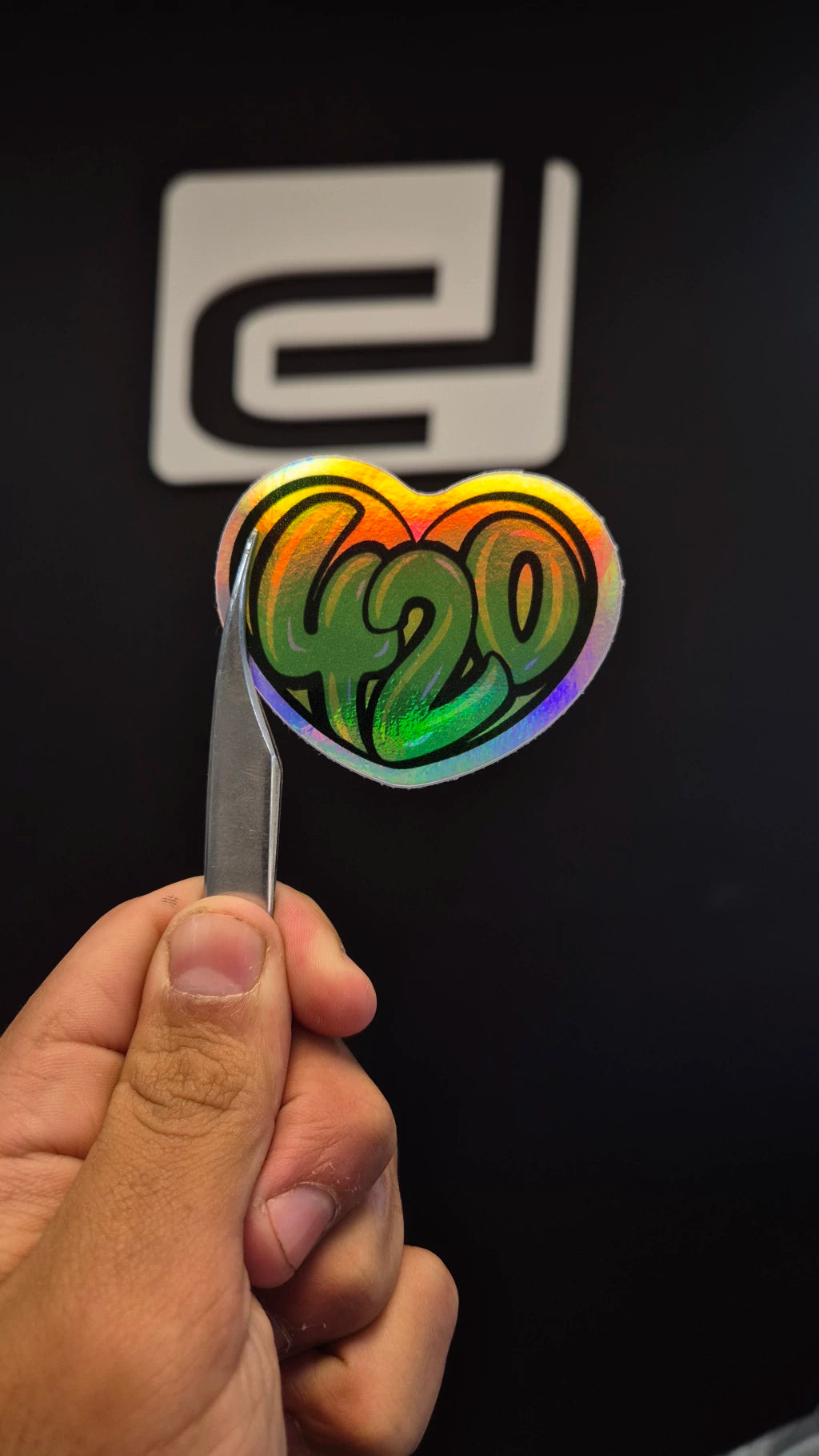 Corazón 420 - sticker tornasolado DR3 Calcos