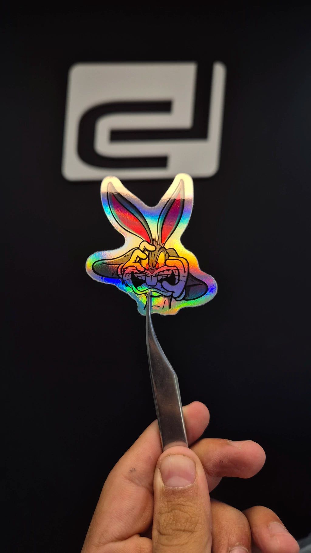 Bunny loco - sticker tornasolado DR3 Calcos