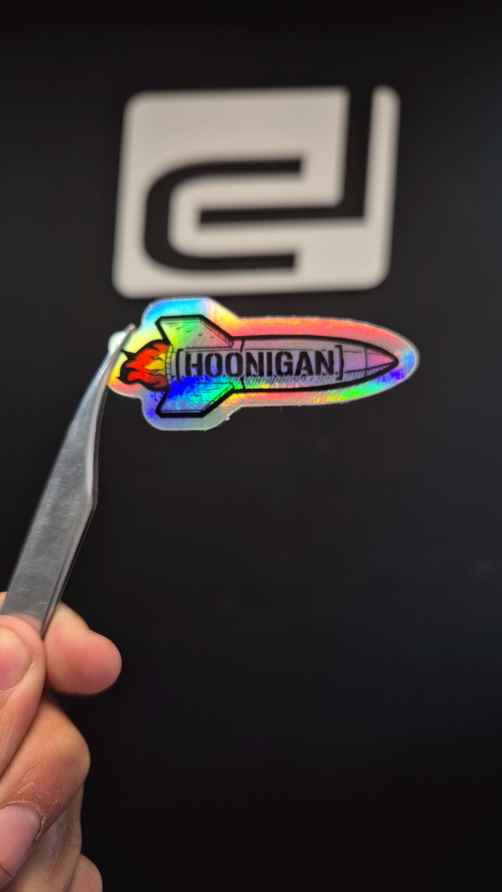 Cohete Hoonigan - sticker tornasolado DR3 Calcos