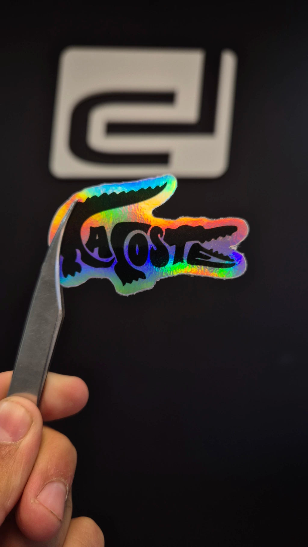 Logo Lacoste - sticker tornasolado DR3 Calcos