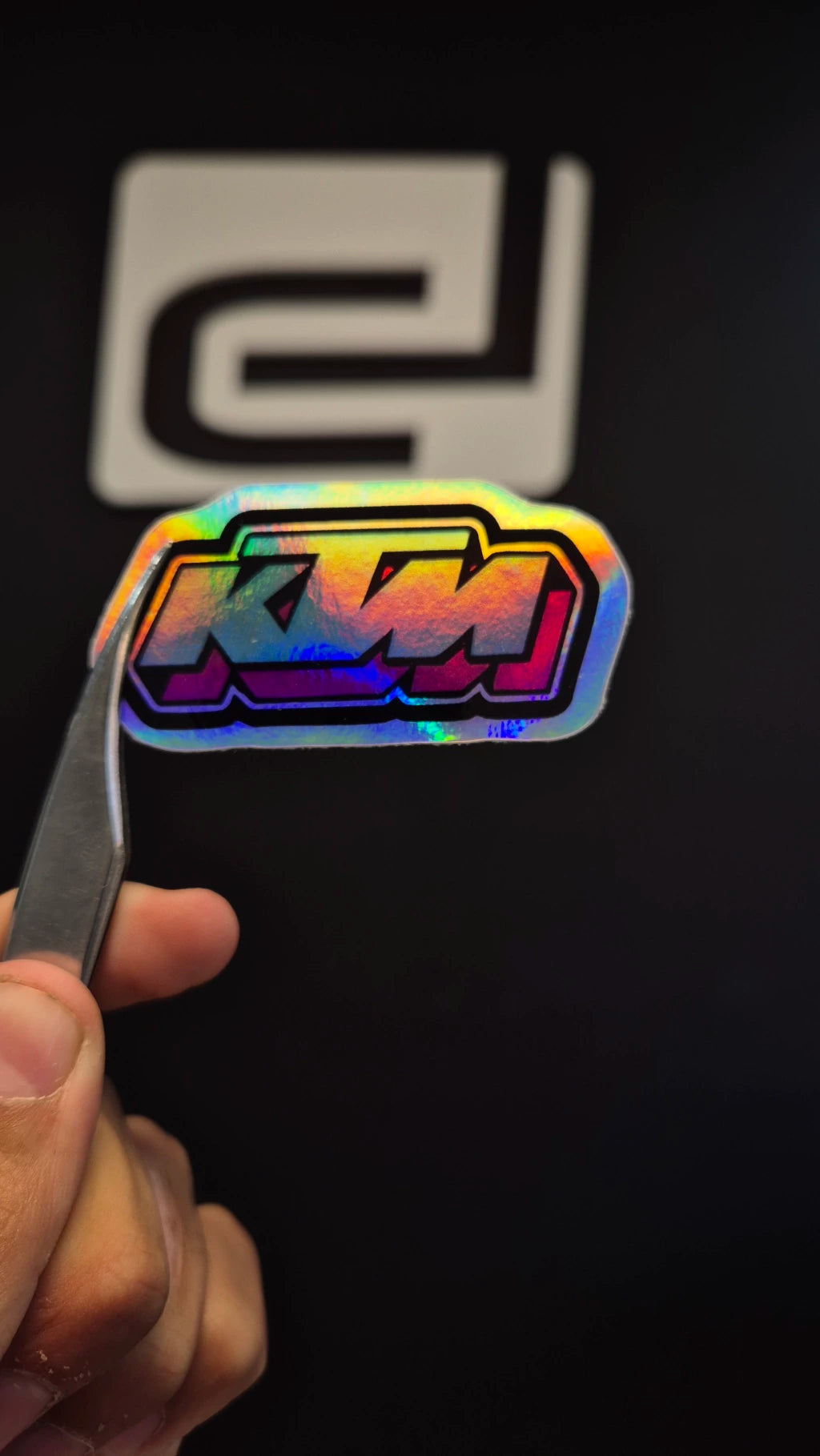 Logo KTM - sticker tornasolado DR3 Calcos