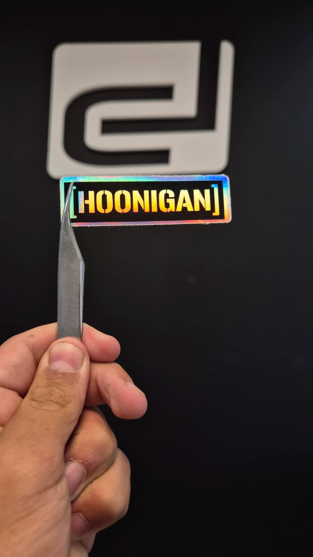 Logo Hoonigan - sticker tornasolado DR3 Calcos