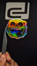 calavera loca - sticker tornasolado DR3 Calcos