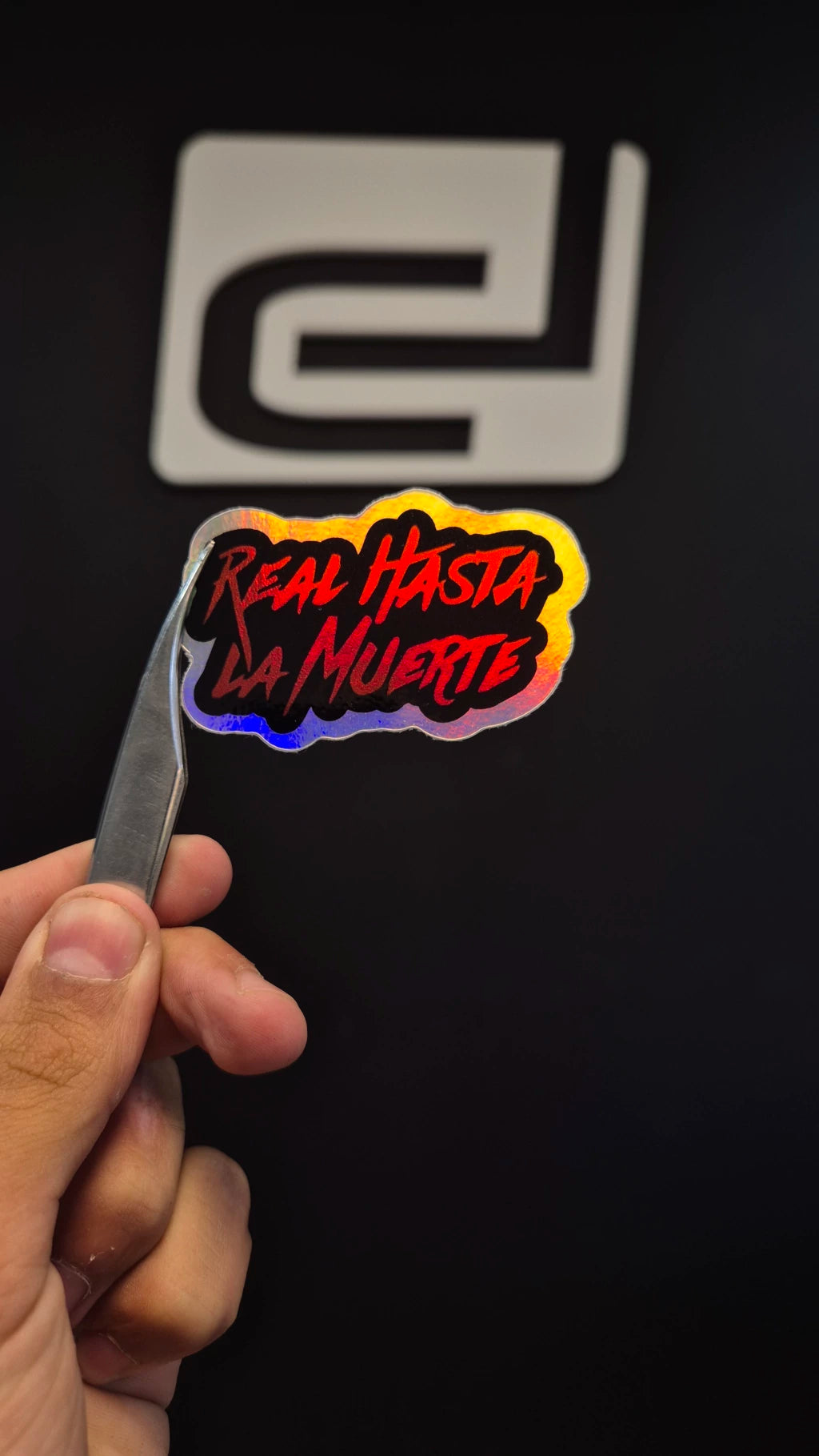 Real hasta la muerte - sticker tornasolado DR3 Calcos
