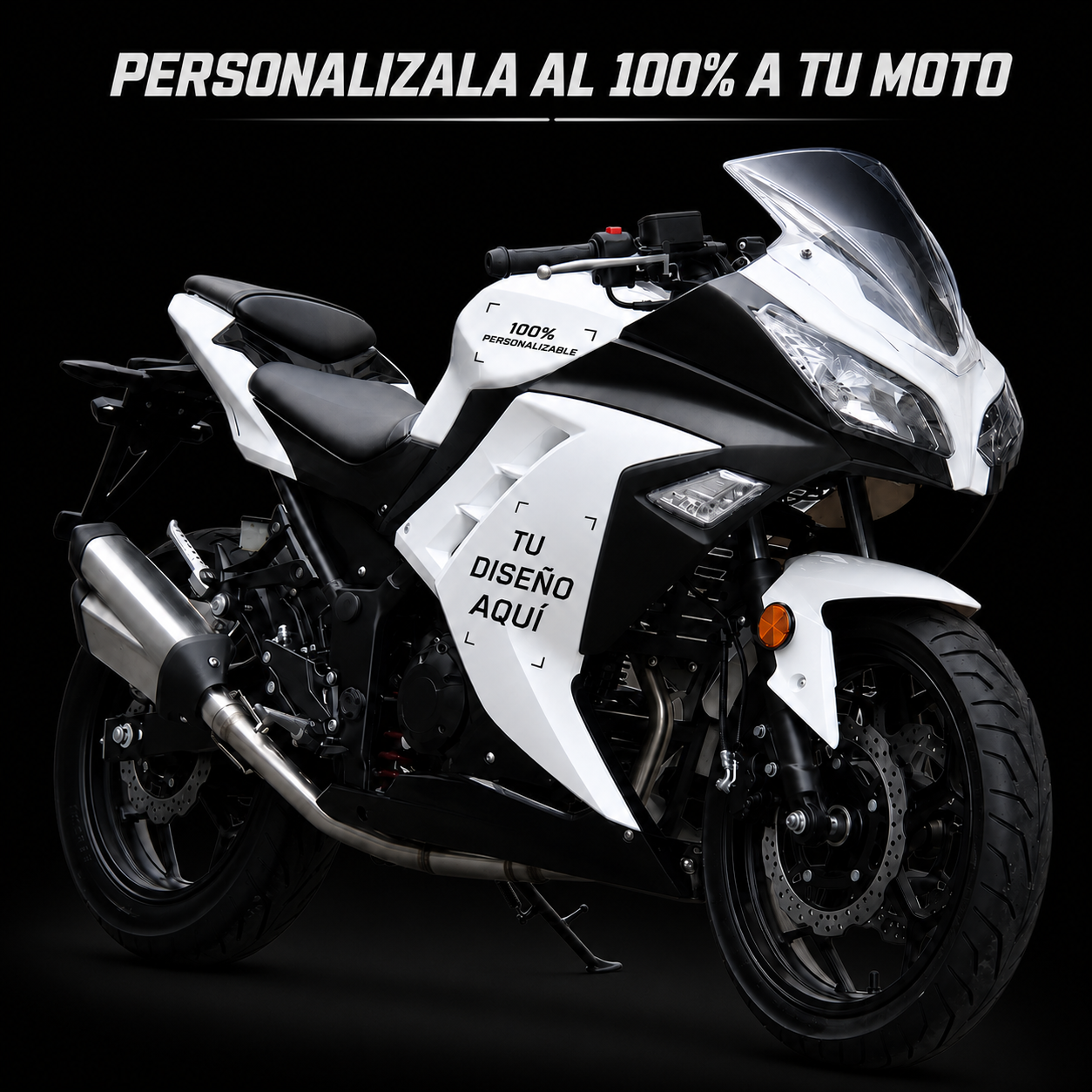 KIT DE GRÁFICAS PARA MOTO DE CALLE 100% PERSONALIZADO