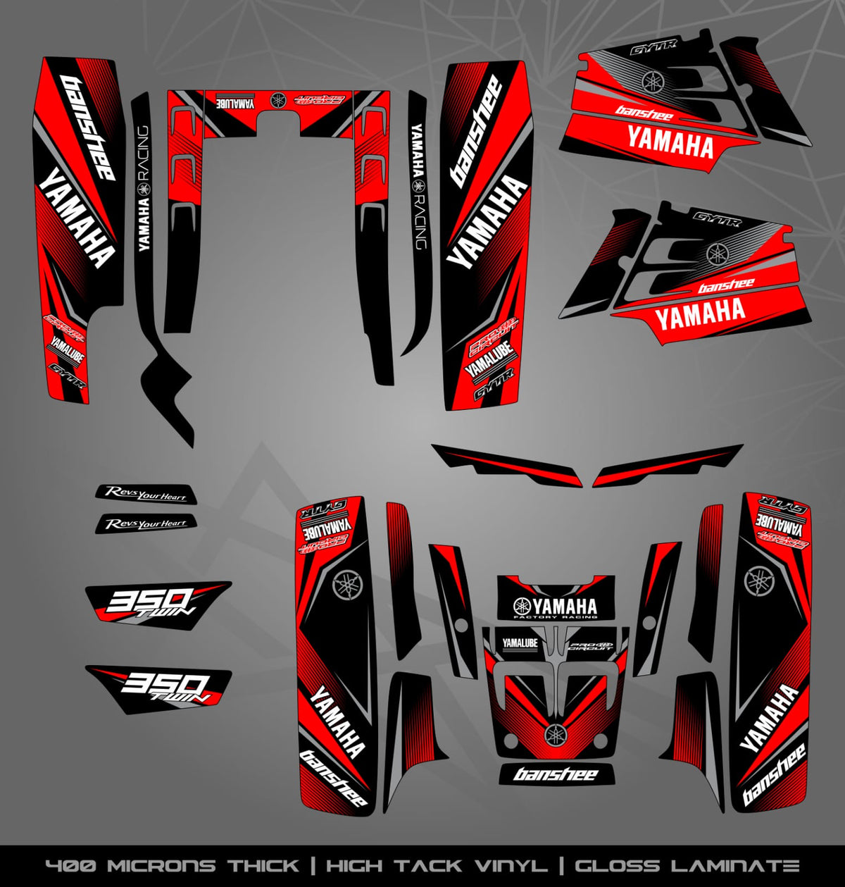 Kit de Gráficas para ATV Yamaha Banshee - Diseño 11 - LedPro Racing
