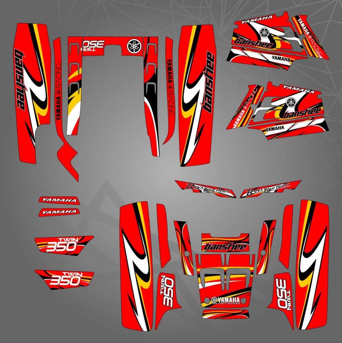 Kit de Gráficas para ATV Yamaha Banshee - Diseño 18 - LedPro Racing