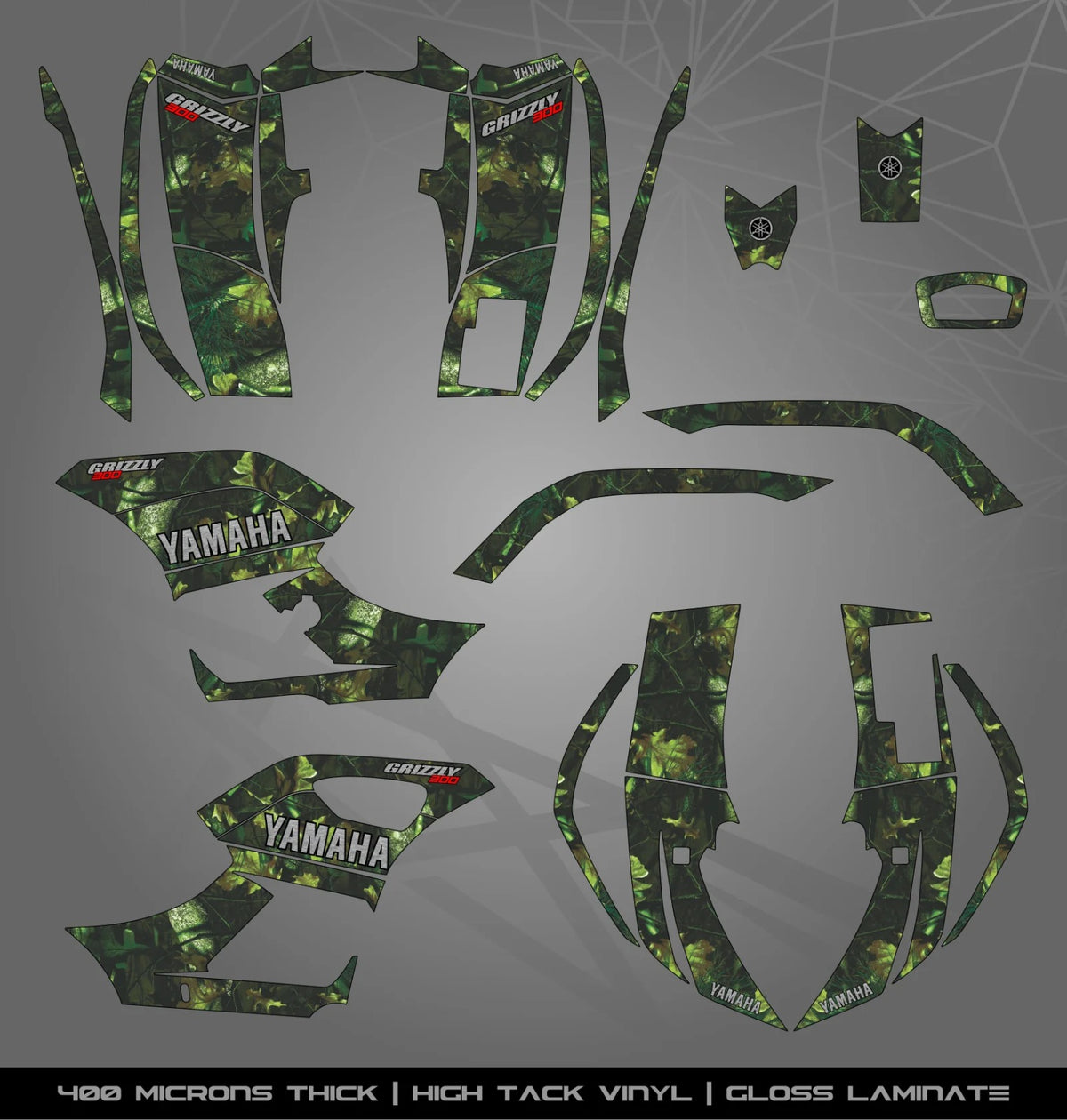 Kit de Gráficas para ATV Yamaha Grizzly - Diseño 18 - LedPro Racing