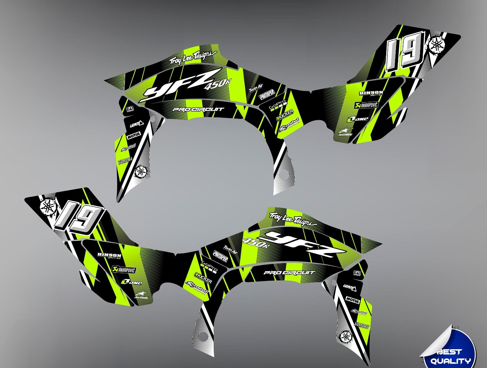 Kit de Gráficas para ATV Yamaha YFZ 450 - Diseño 03 - LedPro Racing
