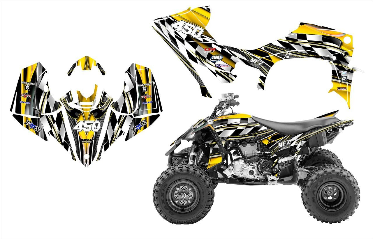 Kit de Gráficas para ATV Yamaha YFZ 450 - Diseño 04 - LedPro Racing