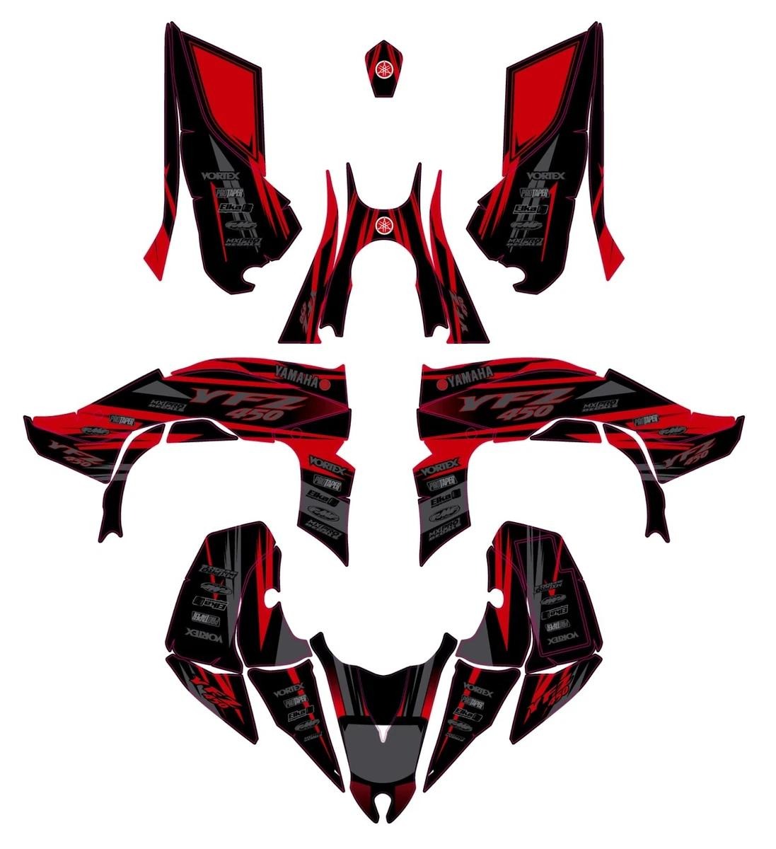 Kit de Gráficas para ATV Yamaha YFZ 450 - Diseño 20 - LedPro Racing