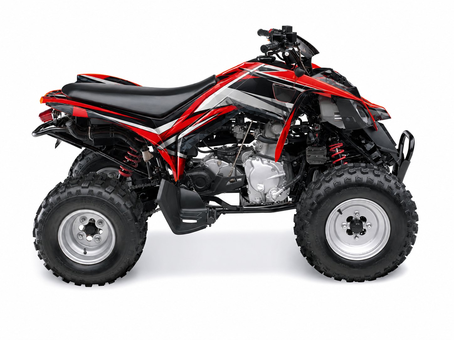 Kit de gráficas para ATV Can-Am DS 250 - Diseño 02 Racing Red - LedPro Racing