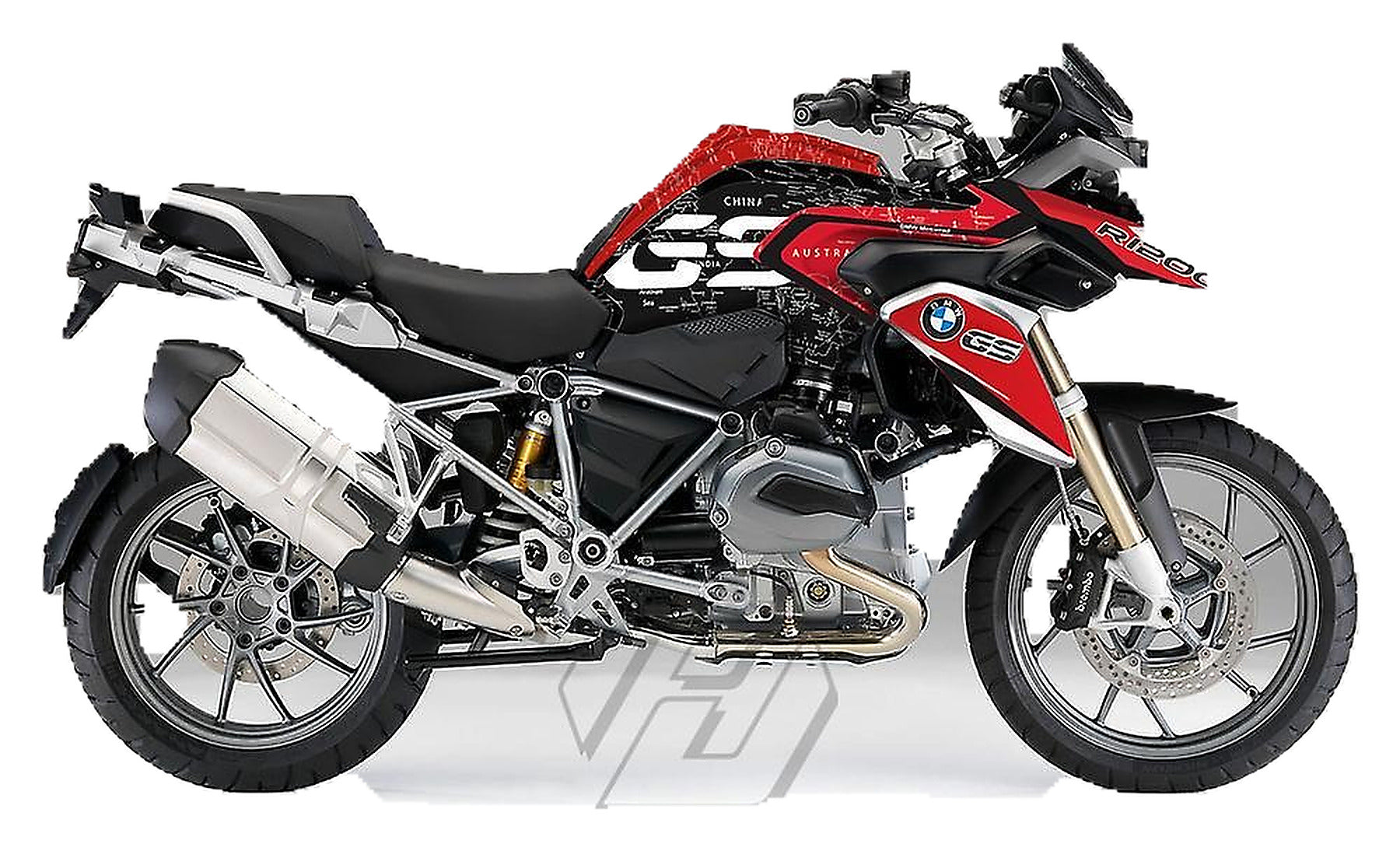 Kit de Gráficas para Moto Adventure BMW GS - Diseño 16 - LedPro Racing