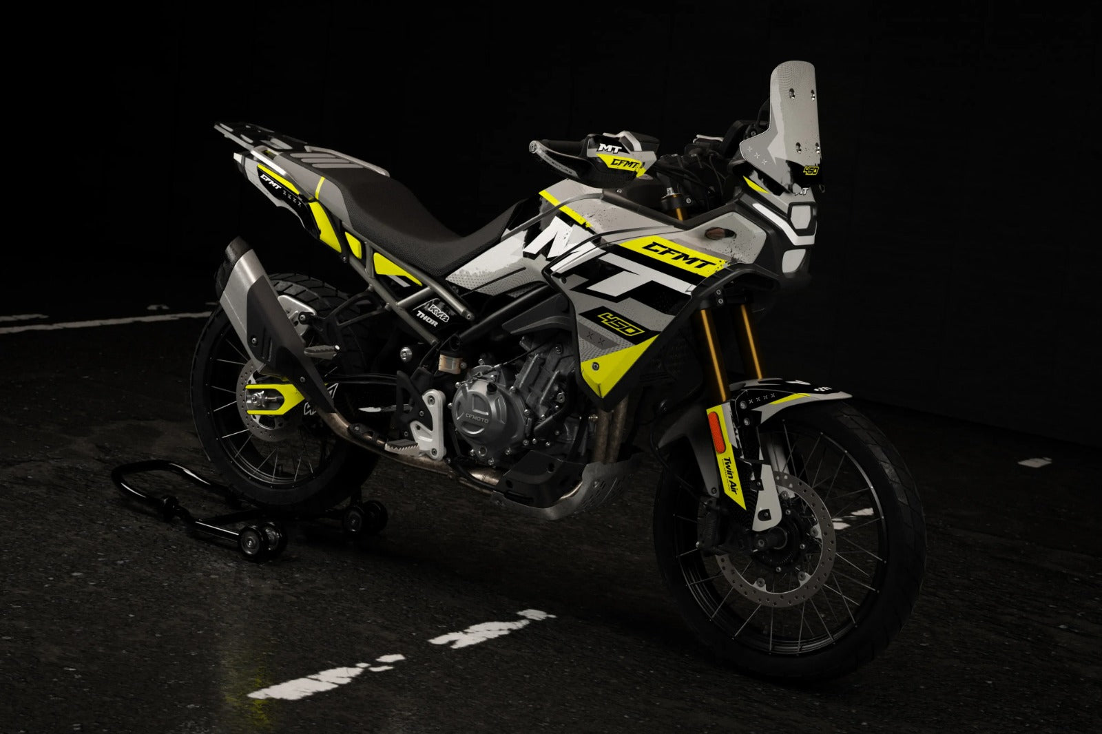 Kit de Gráficas para Moto Adventure CF Moto 450 MT - Diseño 33 - LedPro Racing