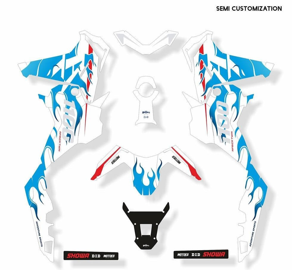 Kit de Gráficas para Moto Adventure Honda Africa Twin - Diseño 30 - LedPro Racing
