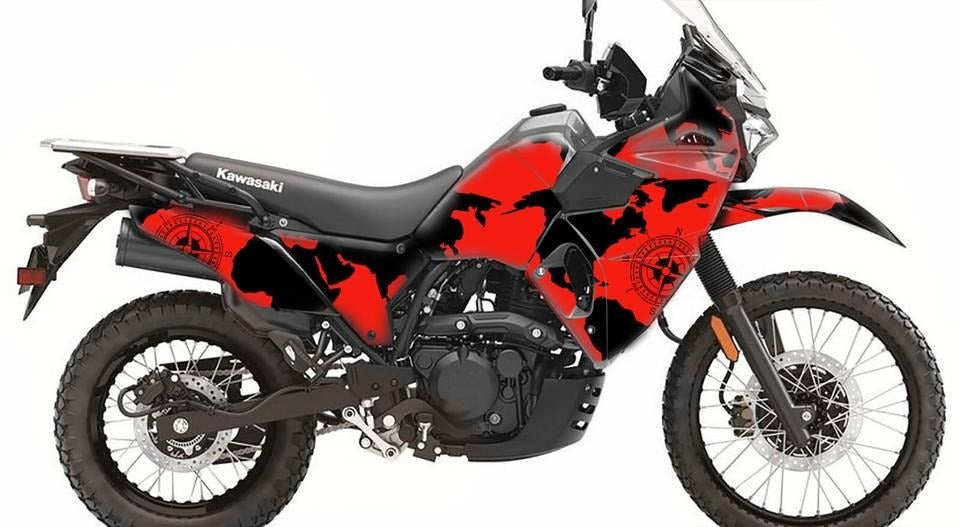 Kit de Gráficas para Moto Adventure Kawasaki KLR 650 - Diseño 07 - LedPro Racing