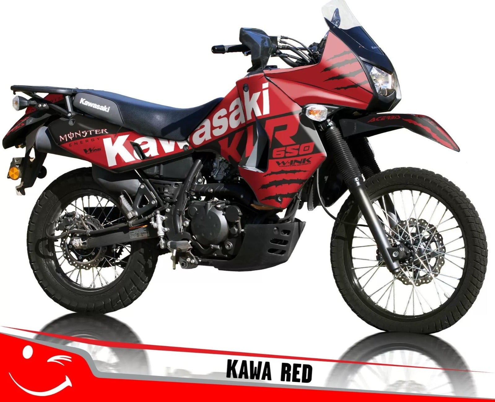 Kit de Gráficas para Moto Adventure Kawasaki KLR 650 - Diseño 14 - LedPro Racing