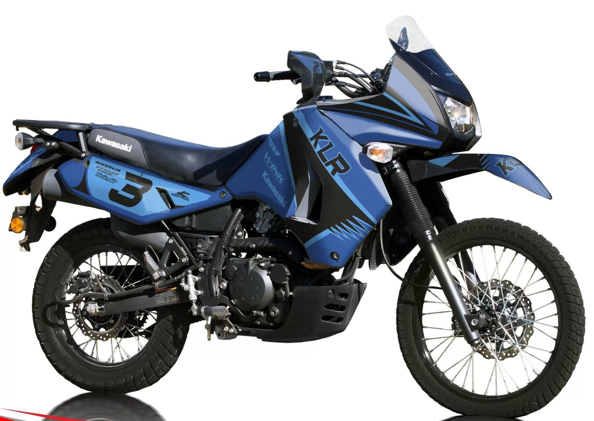 Kit de Gráficas para Moto Adventure Kawasaki KLR 650 - Diseño 15 - LedPro Racing
