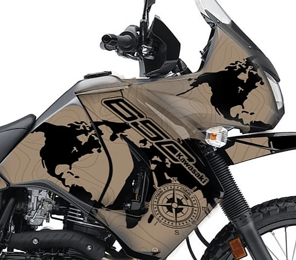 Kit de Gráficas para Moto Adventure Kawasaki KLR 650 - Diseño 26 - LedPro Racing