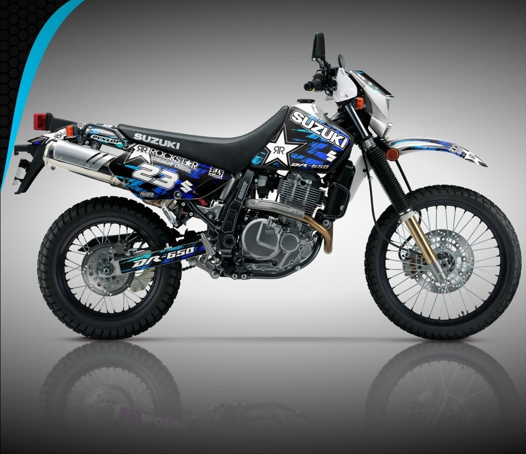 Kit de Gráficas para Moto Adventure Suzuki DR 650 - Diseño 01 - LedPro Racing