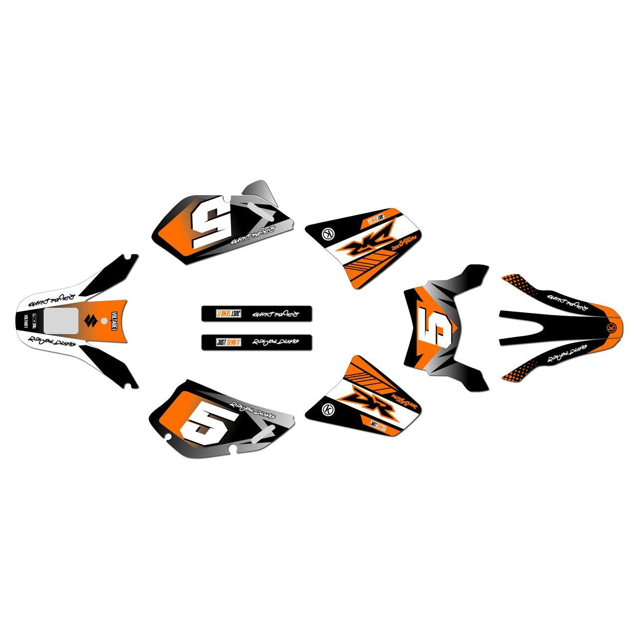 Kit de Gráficas para Moto Adventure Suzuki DR 650 - Diseño 02 - LedPro Racing