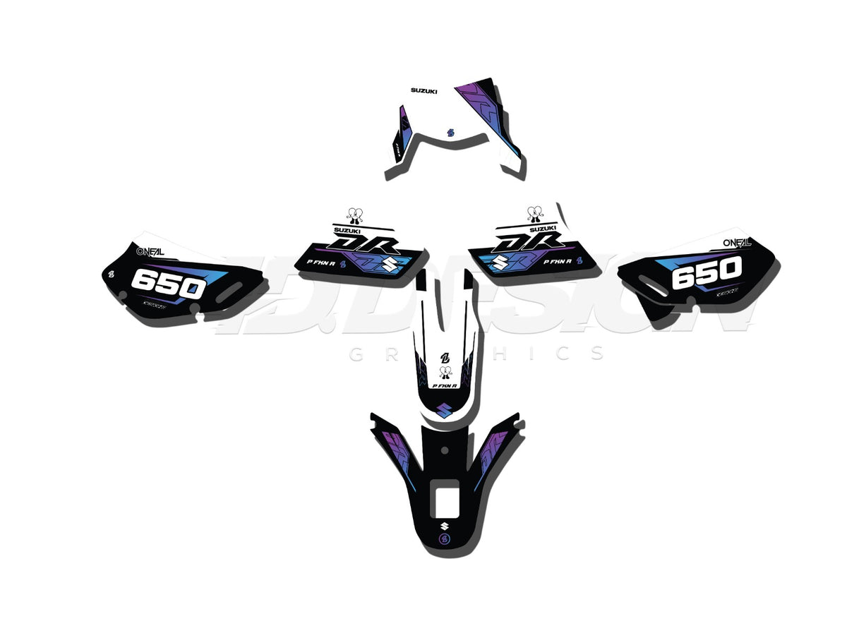 Kit de Gráficas para Moto Adventure Suzuki DR 650 - Diseño 04 - LedPro Racing
