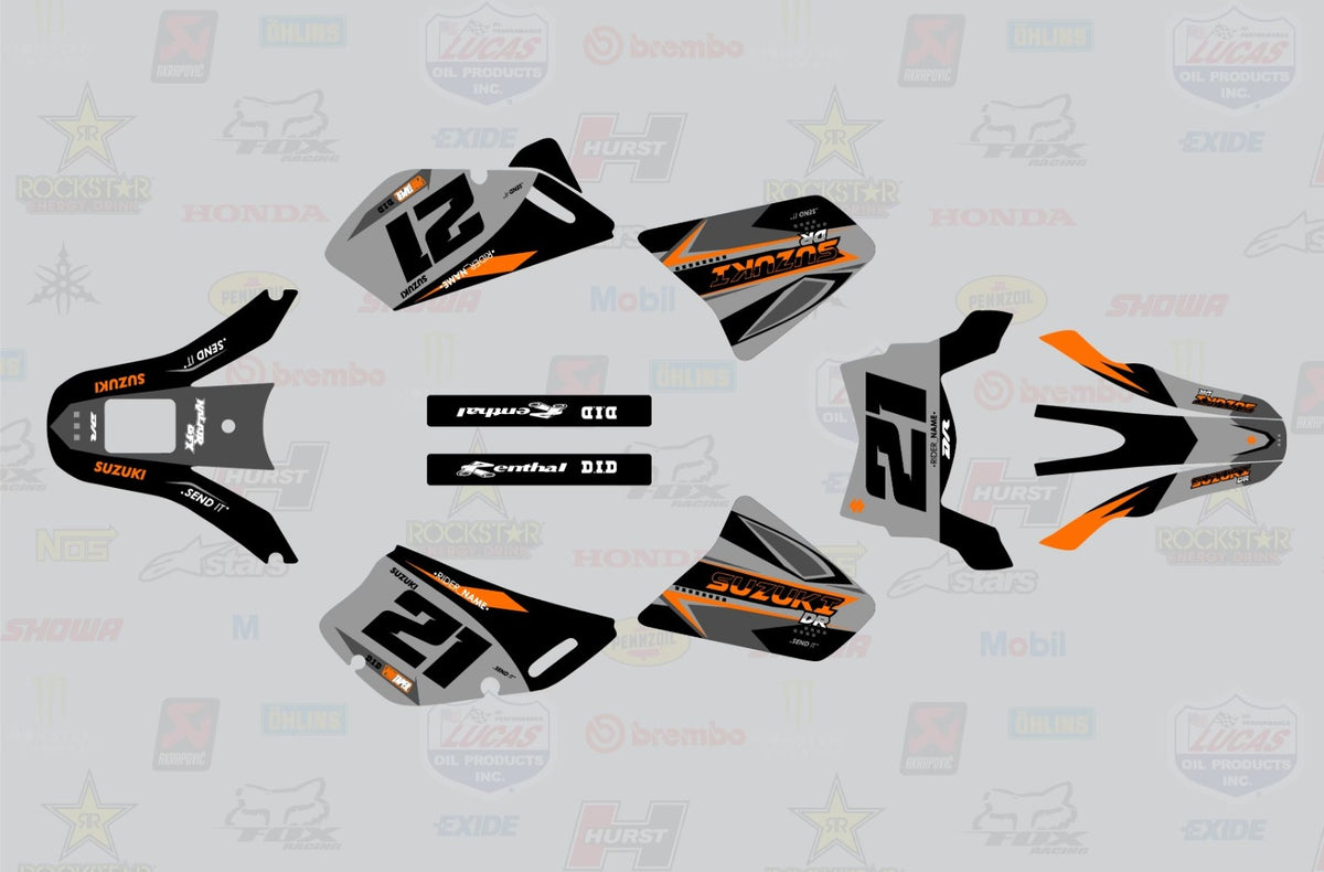 Kit de Gráficas para Moto Adventure Suzuki DR 650 - Diseño 10 - LedPro Racing