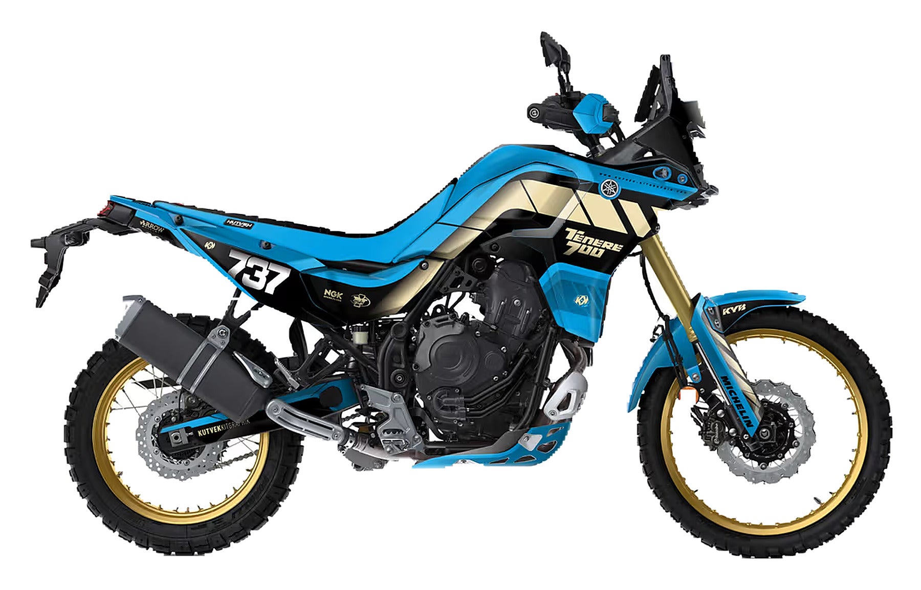 Kit de Gráficas para Moto Adventure Yamaha Tenere - Diseño 04 - LedPro Racing