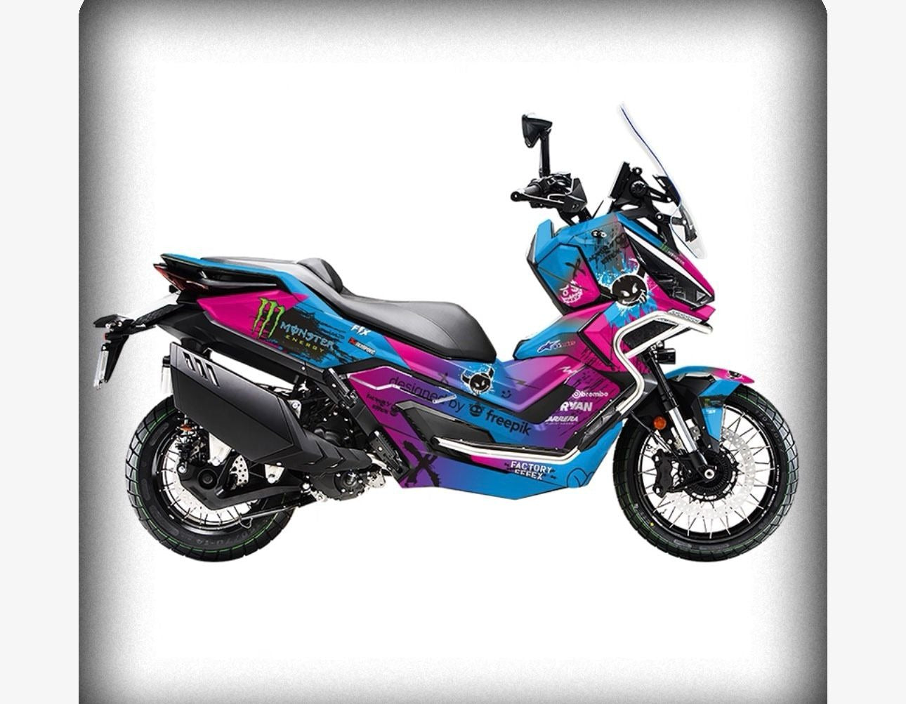 Kit de Gráficas para Moto Adventure Zontes 368 - Diseño 03 - LedPro Racing
