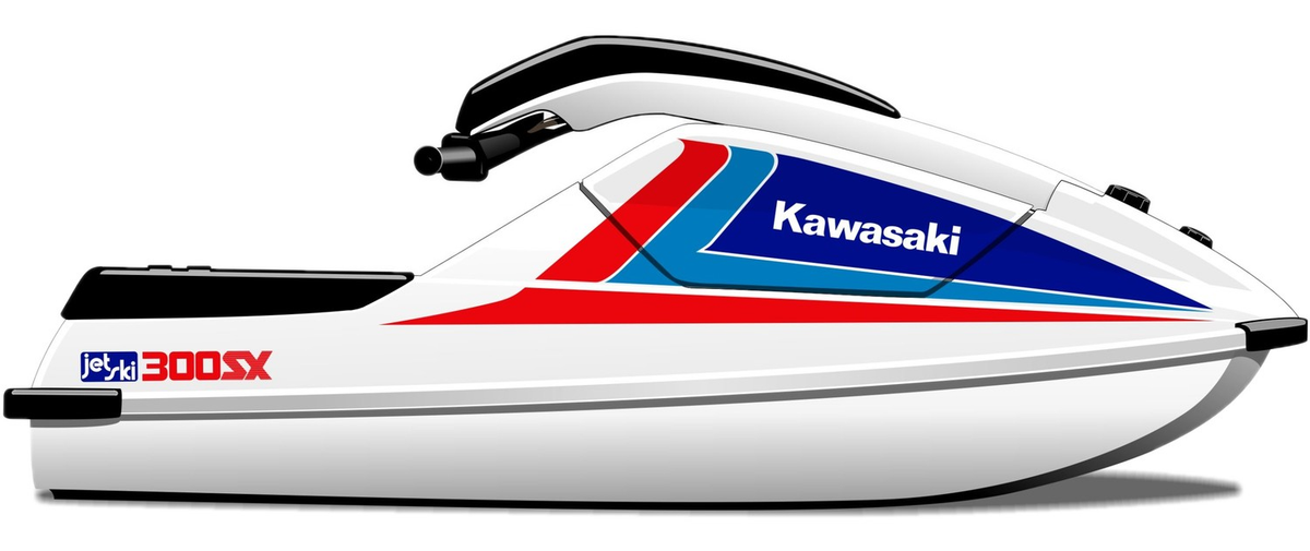 Kit de gráficas para moto de agua Kawasaki 300 SX - Diseño 072 - LedPro Racing