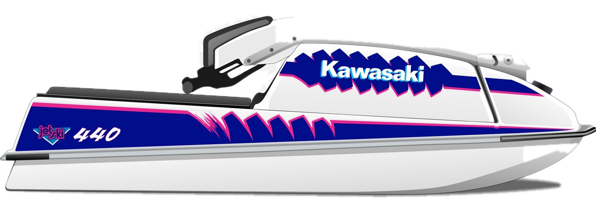 Kit de gráficas para moto de agua Kawasaki 440 / 550 SX - Diseño 073 - LedPro Racing