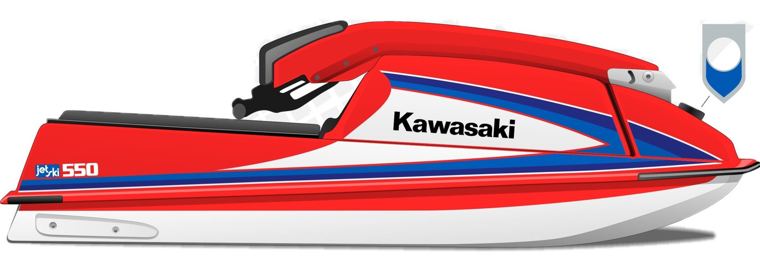Kit de gráficas para moto de agua Kawasaki 440 / 550 SX - Diseño 080 - LedPro Racing