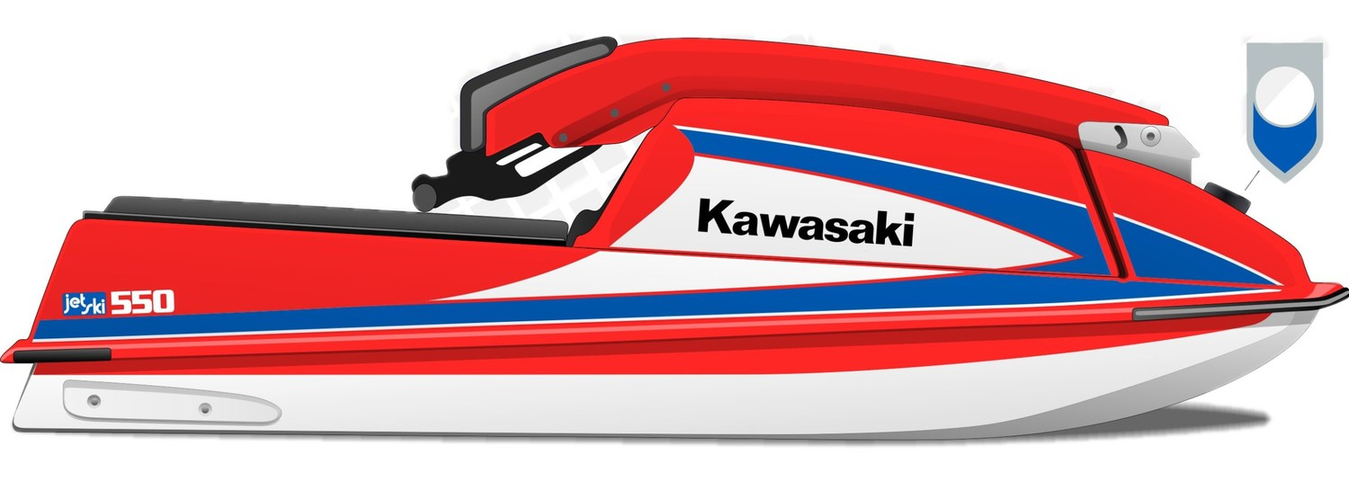 Kit de gráficas para moto de agua Kawasaki 440 / 550 SX - Diseño 082 - LedPro Racing