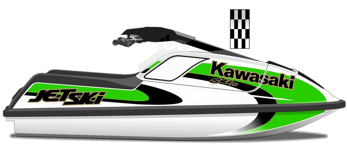 Kit de gráficas para moto de agua Kawasaki 750 SX / SXi - Diseño 057 - LedPro Racing
