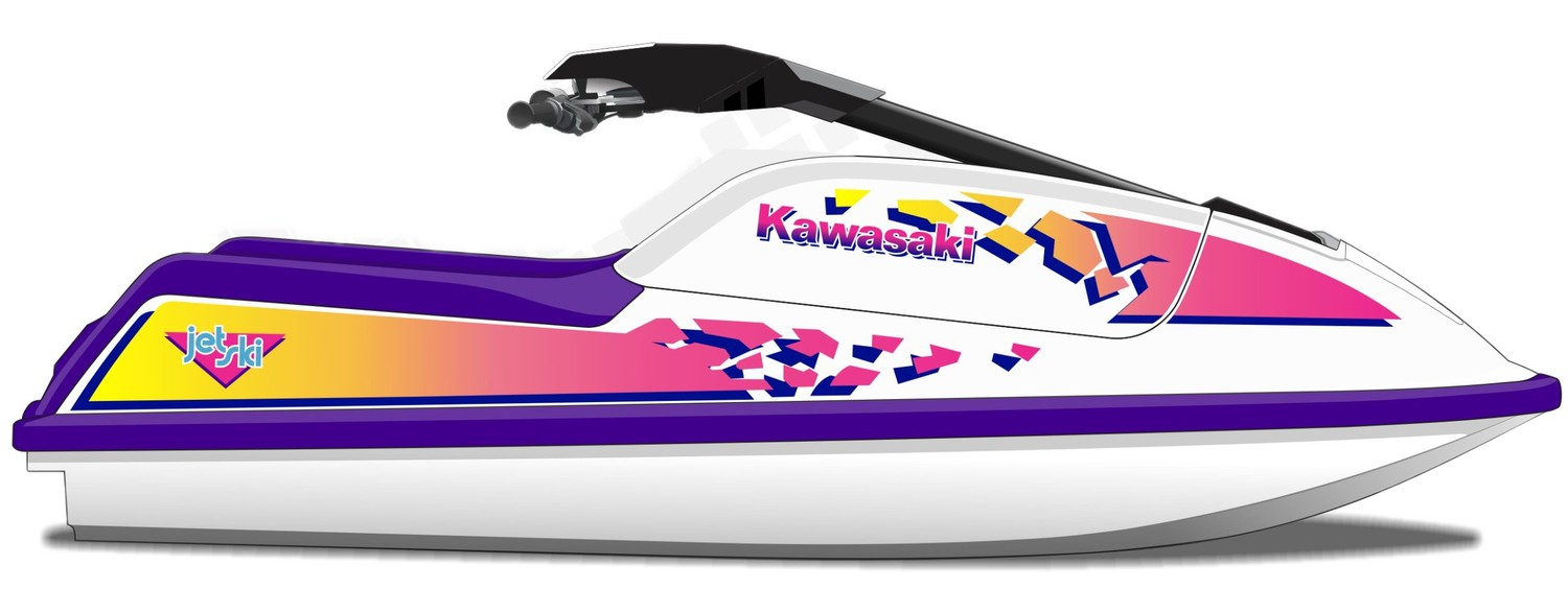 Kit de gráficas para moto de agua Kawasaki 750 SX / SXi - Diseño 064 - LedPro Racing