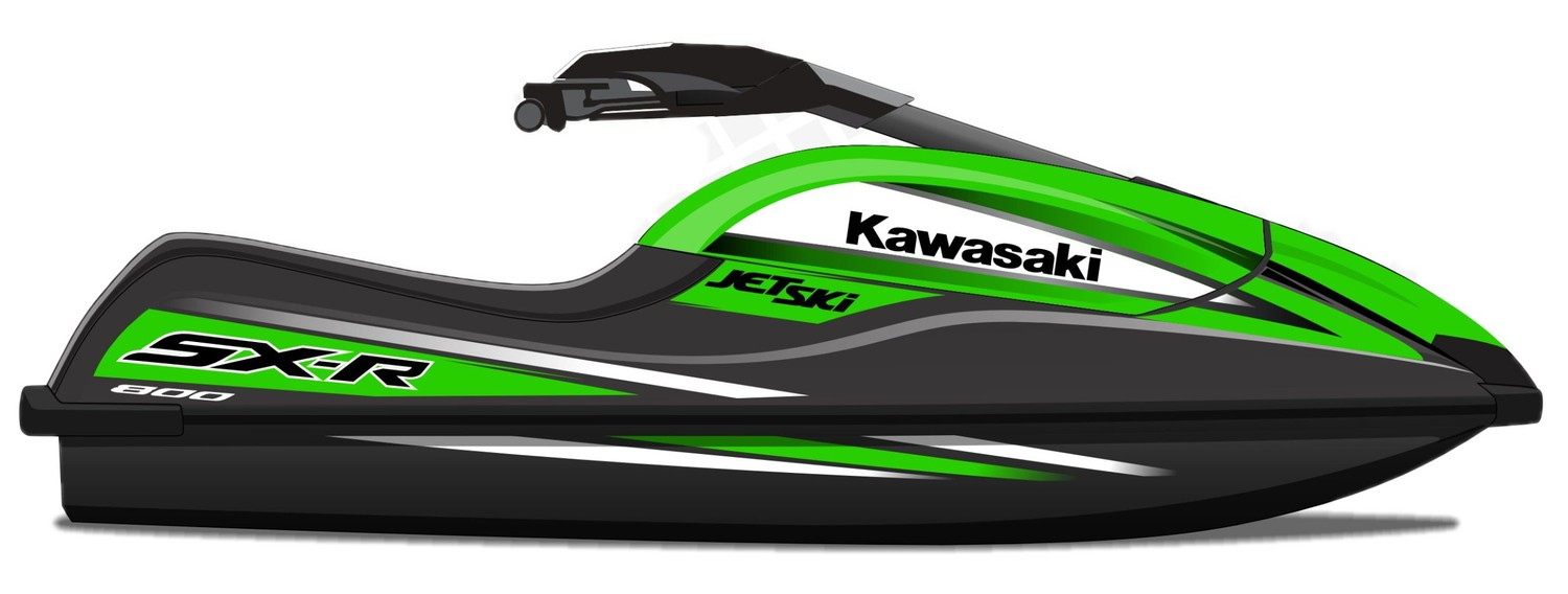 Kit de gráficas para moto de agua Kawasaki SX-R 800 - Diseño 047 - LedPro Racing