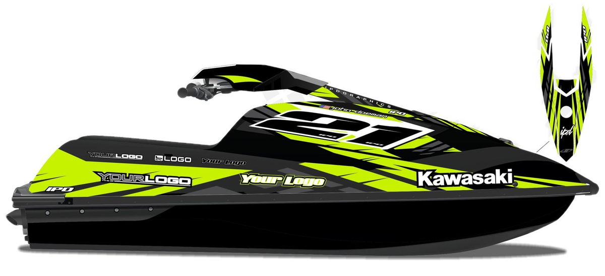 Kit de gráficas para moto de agua Kawasaki SX-R - Diseño 010 - LedPro Racing