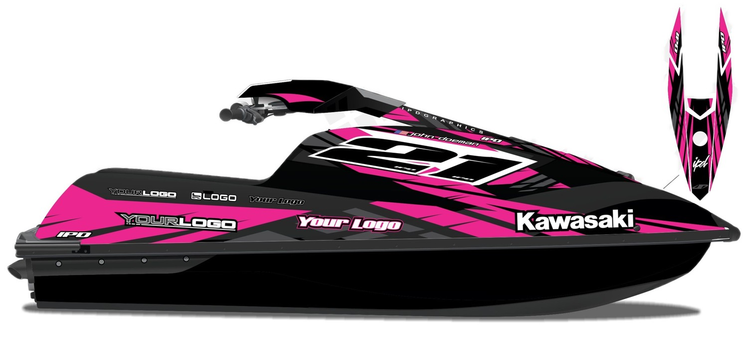 Kit de gráficas para moto de agua Kawasaki SX-R - Diseño 011 - LedPro Racing