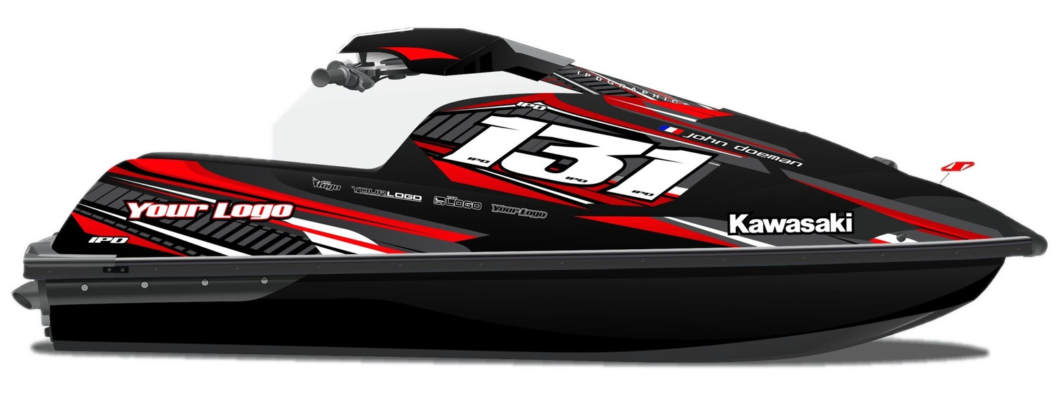 Kit de gráficas para moto de agua Kawasaki SX-R - Diseño 031 - LedPro Racing