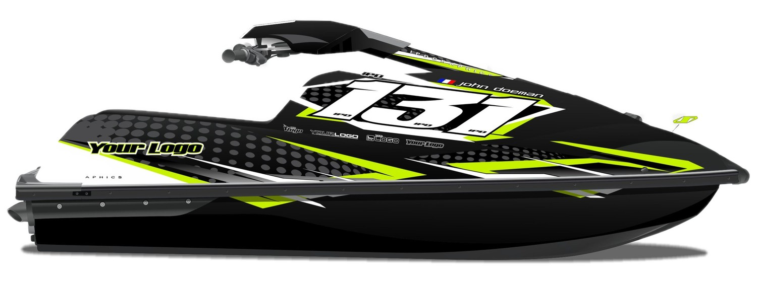 Kit de gráficas para moto de agua Kawasaki SX-R - Diseño 034 - LedPro Racing