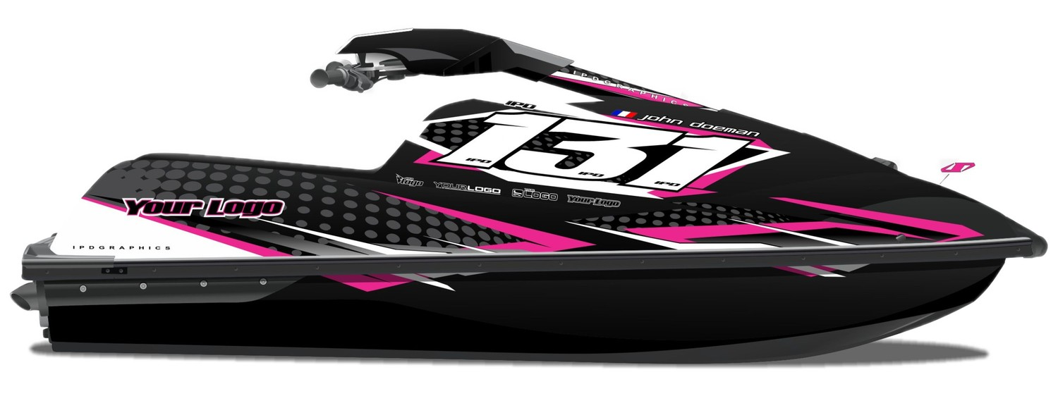 Kit de gráficas para moto de agua Kawasaki SX-R - Diseño 035 - LedPro Racing