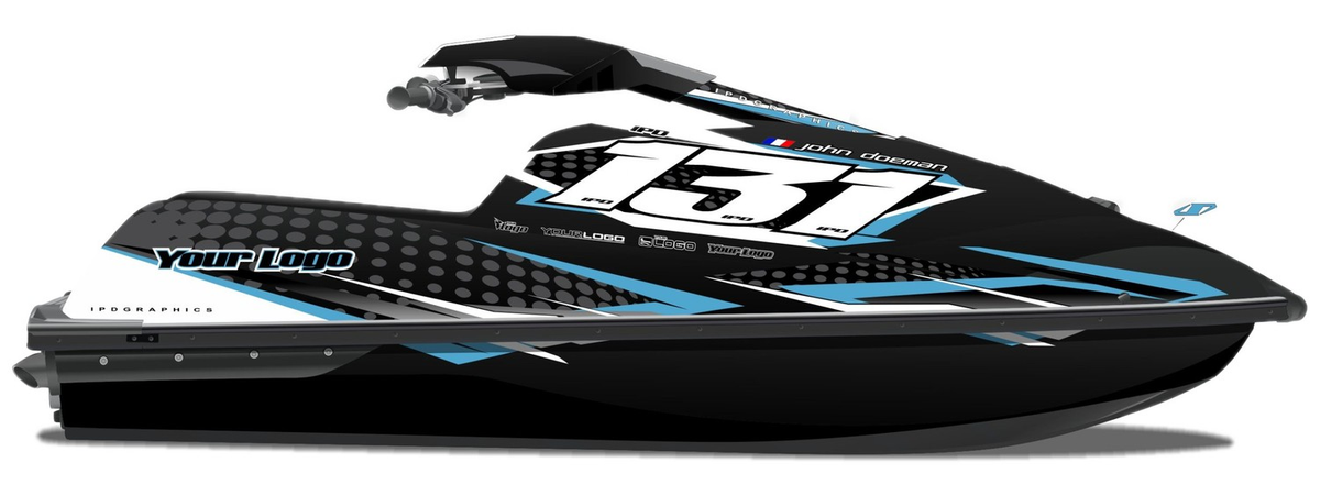 Kit de gráficas para moto de agua Kawasaki SX-R - Diseño 036 - LedPro Racing