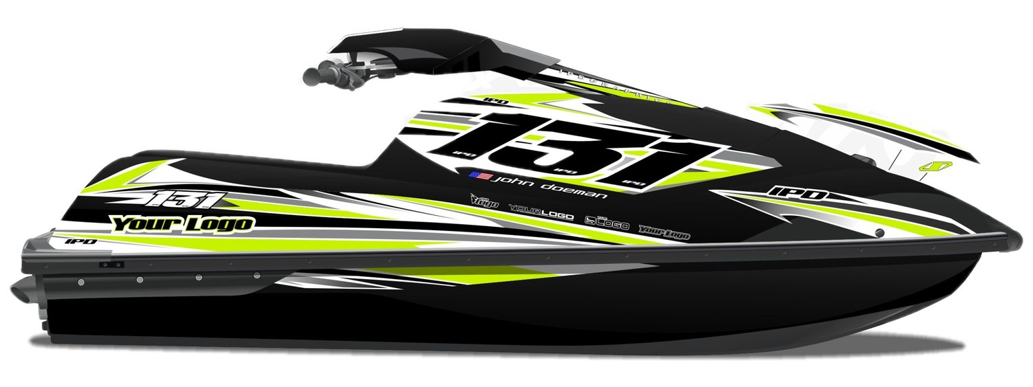 Kit de gráficas para moto de agua Kawasaki SX-R - Diseño 038 - LedPro Racing