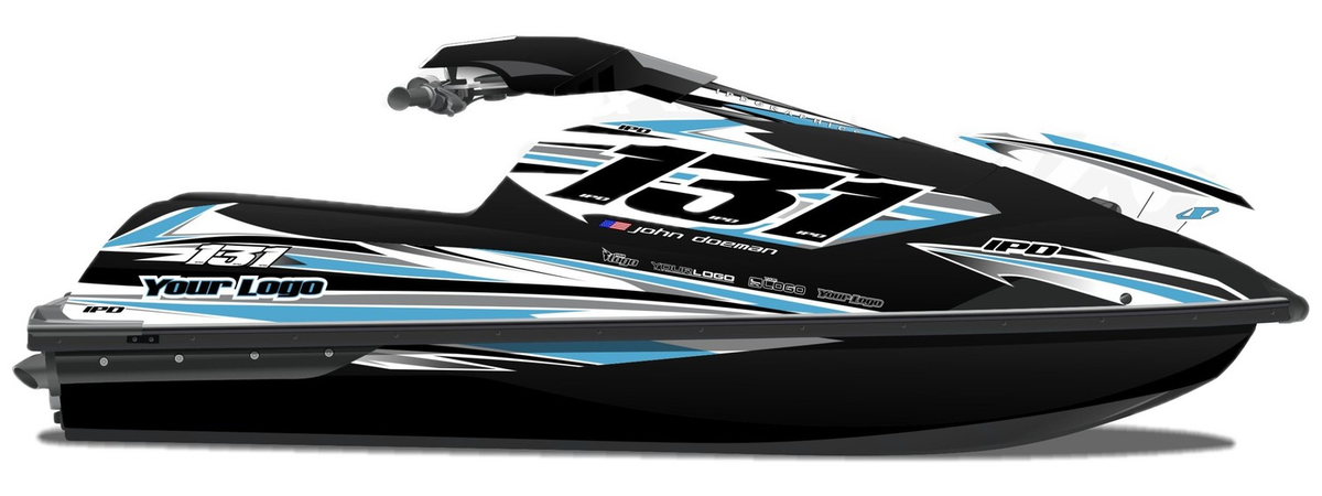 Kit de gráficas para moto de agua Kawasaki SX-R - Diseño 040 - LedPro Racing
