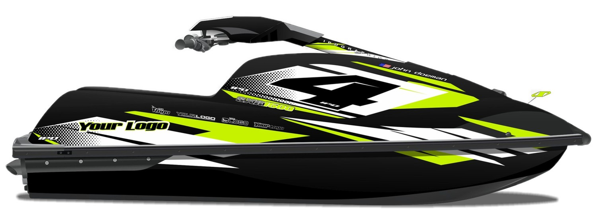 Kit de gráficas para moto de agua Kawasaki SX-R - Diseño 042 - LedPro Racing